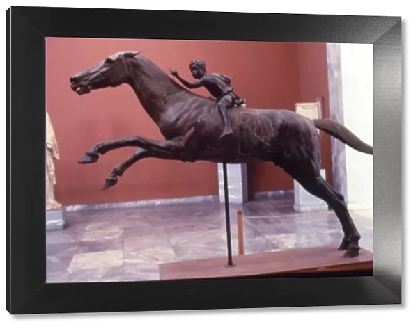 Greek Bronze Horse and Jockey, from Artemision, life-size. 2 Cent BC. At National Archaelogical Muse