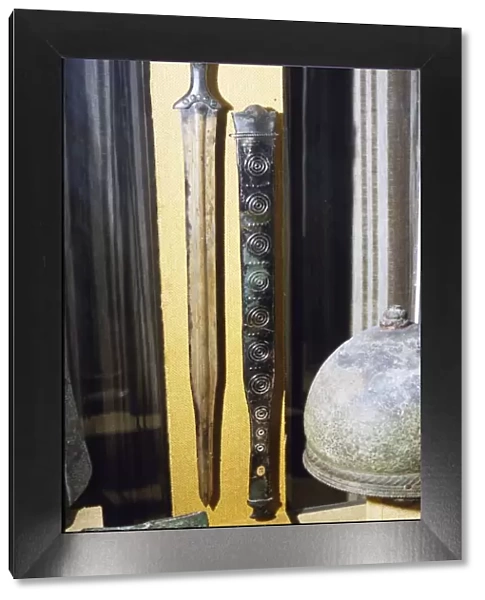 Celtic Bronze Sword and Scabbard (Sheath), France, 8th century BC
