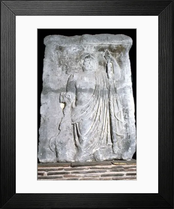 Framed Print : Jove, (Jupiter), detail of Pillar of the Boatmen of Paris, Romano-Celtic (Gallic), AD14-37 Framed Print : Jove, (Jupiter), detail of Pillar of the Boatmen of Paris, Romano-Celtic (Gallic), AD14-37