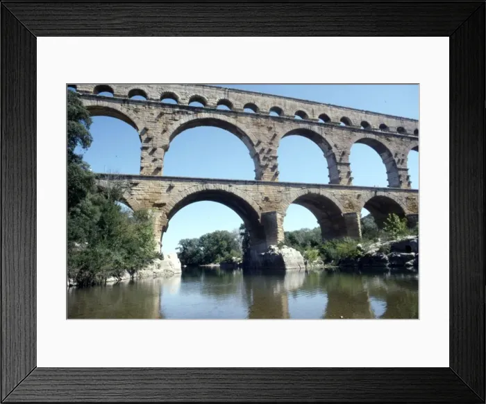 Framed Print : Roman aqueduct in Pont du Gard, France, 1st century. Artist: CM Dixon Framed Print : Roman aqueduct in Pont du Gard, France, 1st century. Artist: CM Dixon