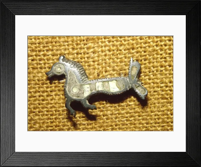 Framed Print : Roman jewellery detail Horse, Alesia, c1st century Framed Print : Roman jewellery detail Horse, Alesia, c1st century