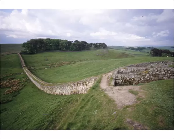 Roman Fort at Housestead Wall, looking eastwards, Northumberland, c20th century. Artist: CM Dixon