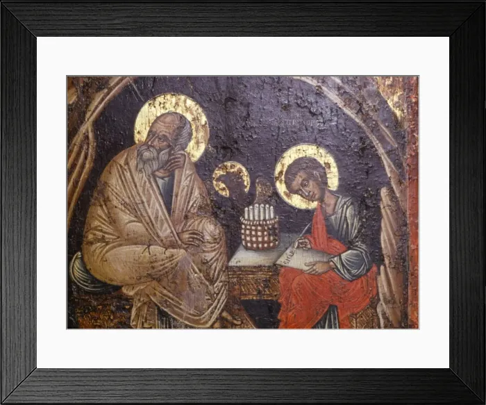 Framed Print : St John dictating to Prochorus, 17th Century Framed Print : St John dictating to Prochorus, 17th Century
