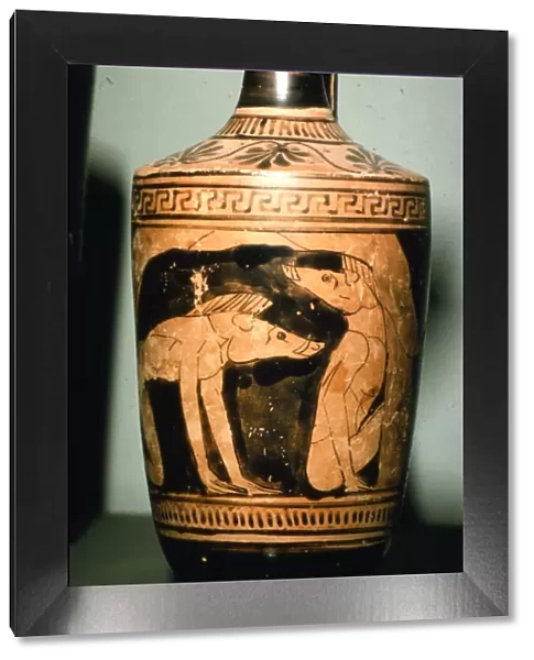 Greek Vase-Painting, Odysseus crew Turning to Pigs on Circes Isle, c6th century BC
