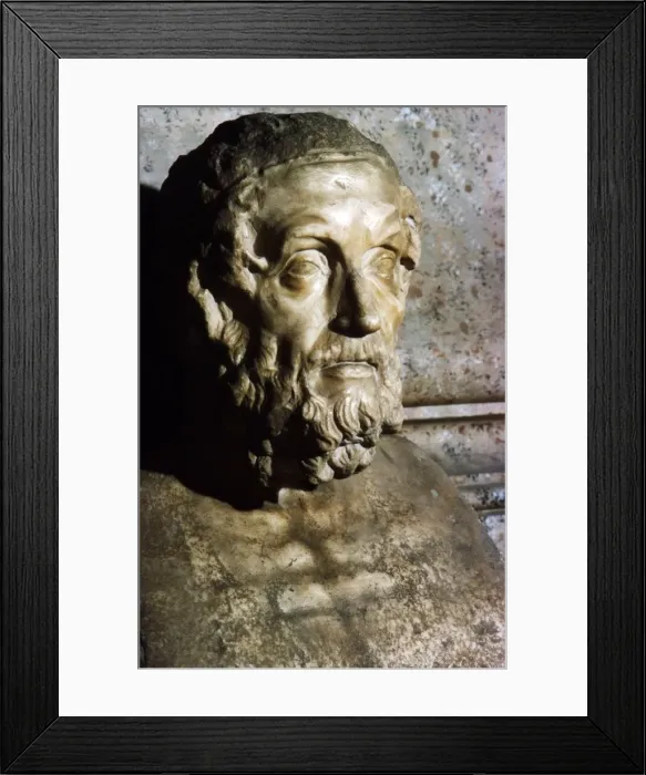 Framed Print : Homer, Roman Portrait Bust, c2nd century Framed Print : Homer, Roman Portrait Bust, c2nd century
