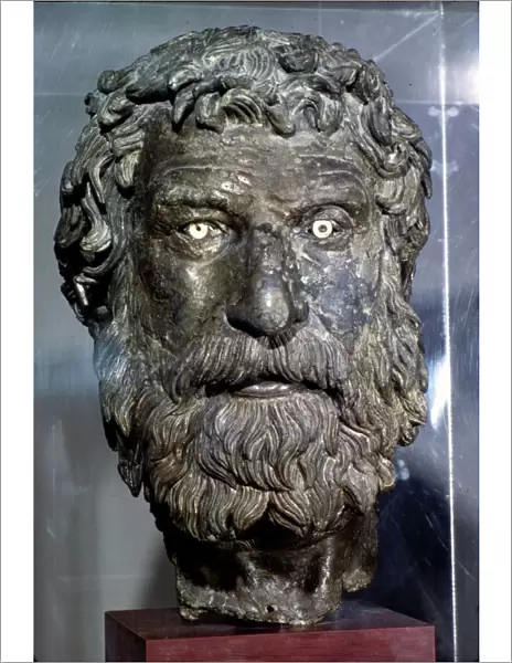 Bronze Portrait Head of Philosopher, found in sea of Antikythera, circa late 3rd century BC