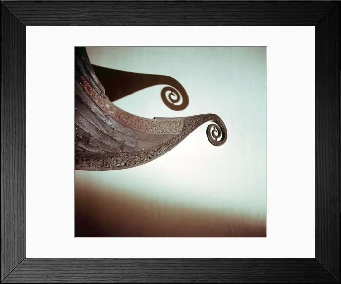 Framed Print : Detail of the stern of the Viking Oseburg ship, 9th century Framed Print : Detail of the stern of the Viking Oseburg ship, 9th century