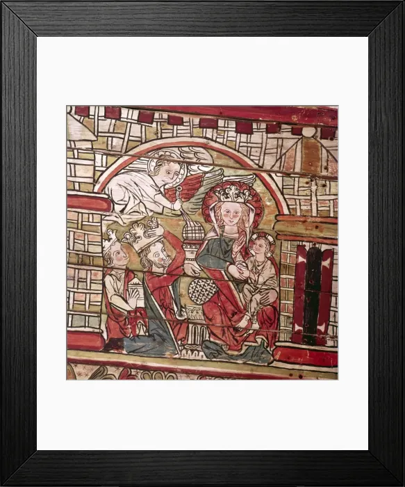 Framed Print : The Adoration, Norwegian, 13th Century, (20th century) Framed Print : The Adoration, Norwegian, 13th Century, (20th century)
