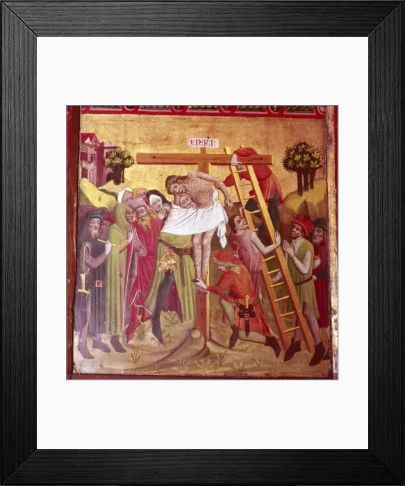 Framed Print : Detail from the Descent from the Cross. North German School, 1435-1440 Framed Print : Detail from the Descent from the Cross. North German School, 1435-1440