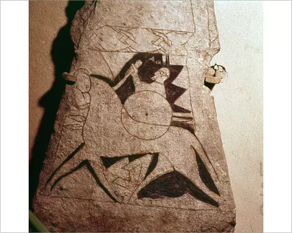Detail of a Viking Horseman, Stela, Gotland, c8th century