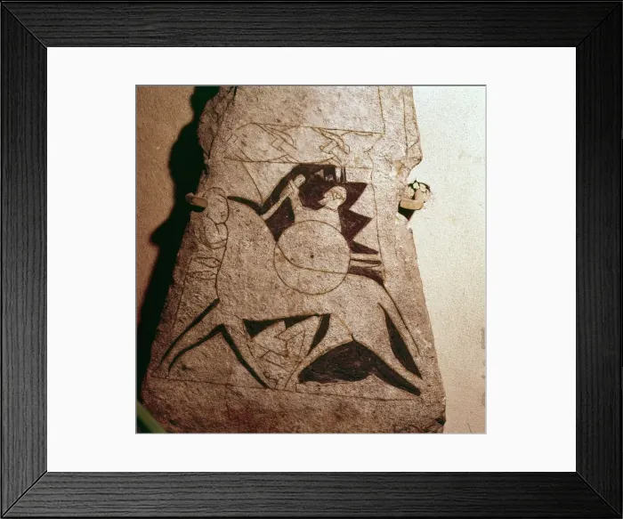 Framed Print : Detail of a Viking Horseman, Stela, Gotland, c8th century Framed Print : Detail of a Viking Horseman, Stela, Gotland, c8th century