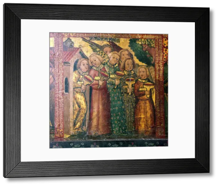 Framed Print : Seven Angels with Seven Vials, 14th-15th century. Artist: Master Bertram of Hamburg Framed Print : Seven Angels with Seven Vials, 14th-15th century. Artist: Master Bertram of Hamburg