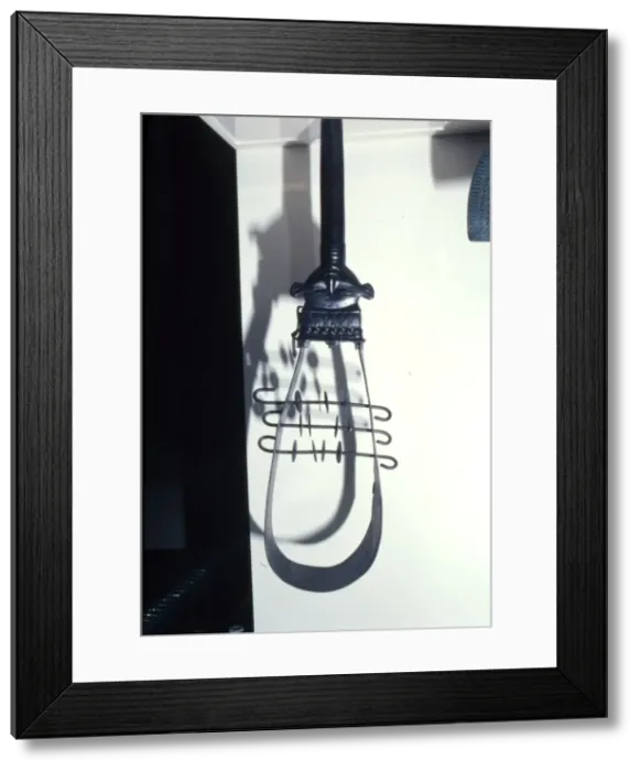 Framed Print : Bronze Egyptian sistrum, dated after 850BC Framed Print : Bronze Egyptian sistrum, dated after 850BC