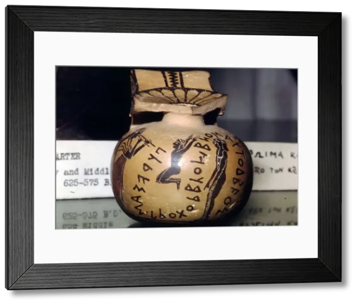 Framed Print : Greek Athlete, (Dancer, Musician) on Corinthian Vase, 7th century BC Framed Print : Greek Athlete, (Dancer, Musician) on Corinthian Vase, 7th century BC
