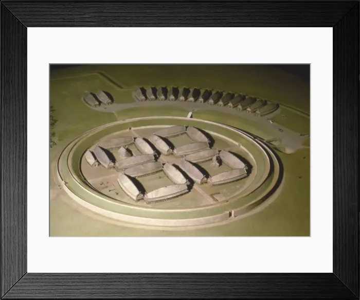 Framed Print : Model of the Viking Fortress at Trelleborg, Denmark, c20th century Framed Print : Model of the Viking Fortress at Trelleborg, Denmark, c20th century