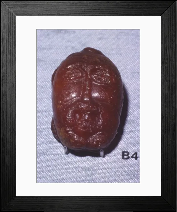 Framed Print : Amber Head of a Bearded Man, Viking Period, from Denmark, c8th-mid 11th century Framed Print : Amber Head of a Bearded Man, Viking Period, from Denmark, c8th-mid 11th century