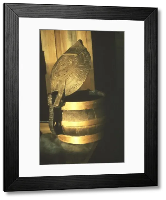 Framed Print : Viking Eating Vessels carved wth personal design, c8th-mid 11th century Framed Print : Viking Eating Vessels carved wth personal design, c8th-mid 11th century