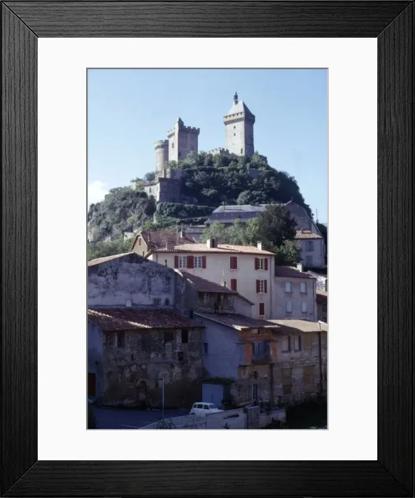 Framed Print : Chateau de Foix and old houses, Foix, France, c20th century. Artist: CM Dixon Framed Print : Chateau de Foix and old houses, Foix, France, c20th century. Artist: CM Dixon