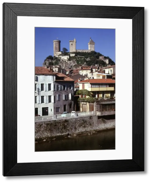 Framed Print : Chateau de Foix and old houses, Foix, France, c20th century, Artist: CM Dixon Framed Print : Chateau de Foix and old houses, Foix, France, c20th century, Artist: CM Dixon