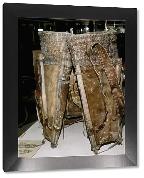 Leather Russacks found in Salt Mines of Hallstatt, Austria. Celtic Iron Age, c6th century BC