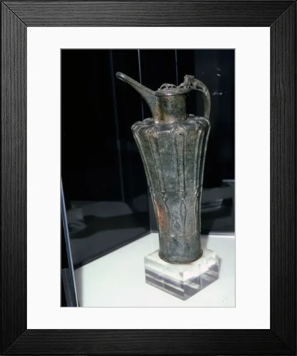 Framed Print : Bronze Celtic Flagon from Durrnberg, 5th Century BC Framed Print : Bronze Celtic Flagon from Durrnberg, 5th Century BC