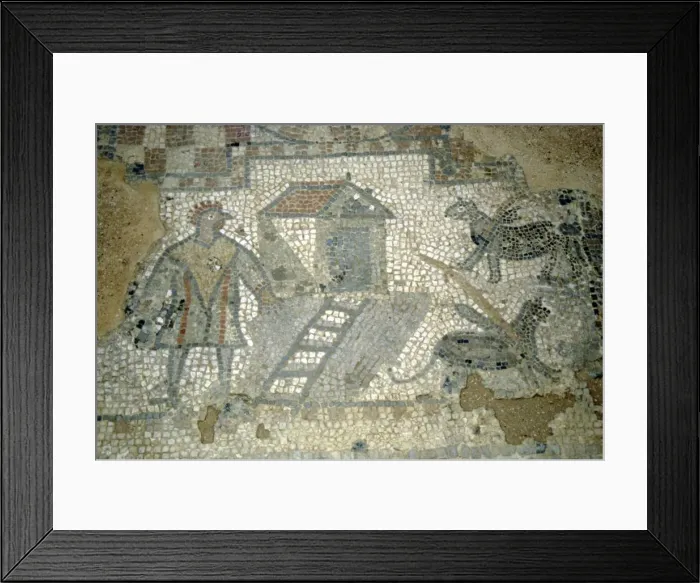 Framed Print : Roman mosaic, Newport Villa, Isle of Wight, c280AD Framed Print : Roman mosaic, Newport Villa, Isle of Wight, c280AD