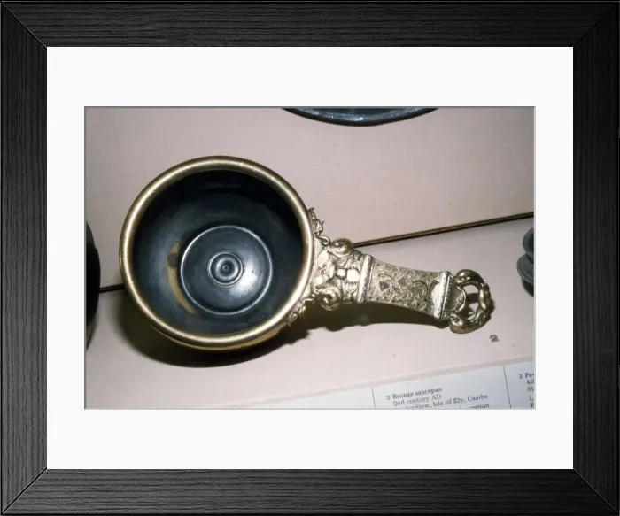Framed Print : Roman Bronze Saucepan from Prickwillow, Isle of Ely, Cambridgeshire, 2nd century Framed Print : Roman Bronze Saucepan from Prickwillow, Isle of Ely, Cambridgeshire, 2nd century