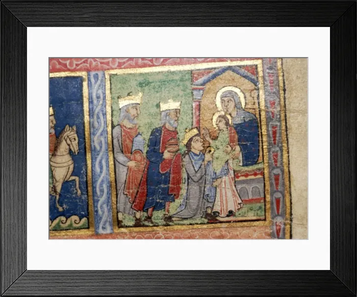 Framed Print : Detail from a Psalter, Adoration of the Magi, c1140 Framed Print : Detail from a Psalter, Adoration of the Magi, c1140