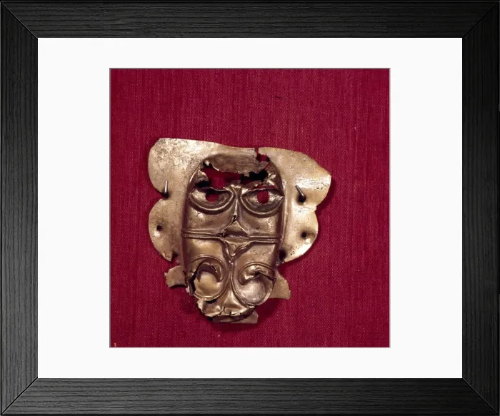 Framed Print : Celtic Bronze Mount of Stylised Human Head, Stanwick, Yorkshire, c1st century Framed Print : Celtic Bronze Mount of Stylised Human Head, Stanwick, Yorkshire, c1st century