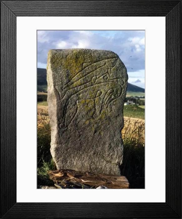 Framed Print : Rhynie-Crawstone, Pictish incised Animals, Aberdeenshire, c5th century-c8th century Framed Print : Rhynie-Crawstone, Pictish incised Animals, Aberdeenshire, c5th century-c8th century