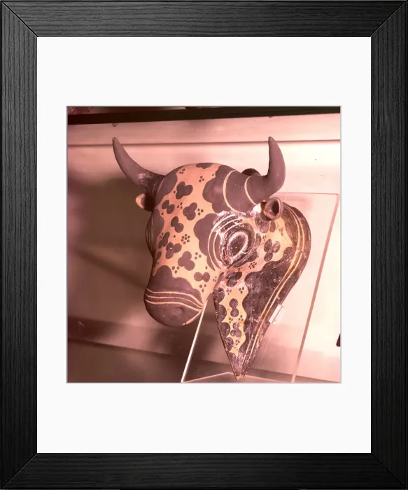 Framed Print : Minoan Bulls Head, Bronze Age, Greece, c2600-c1100 BC Framed Print : Minoan Bulls Head, Bronze Age, Greece, c2600-c1100 BC