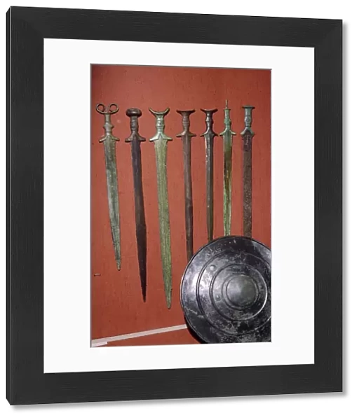 Bronze Swords and Shield from Bavaria. South Germany, 12th-8th century BC