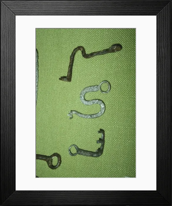 Framed Print : Celtic Iron Keys from Manching Oppidum, Germany, 1st century BC Framed Print : Celtic Iron Keys from Manching Oppidum, Germany, 1st century BC