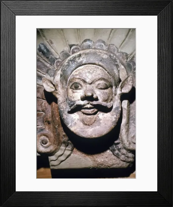Framed Print : Etruscan Terracotta Antefix, Head of Silenus, from sanctuary of Portonaccio, 6th-5th century BC Framed Print : Etruscan Terracotta Antefix, Head of Silenus, from sanctuary of Portonaccio, 6th-5th century BC