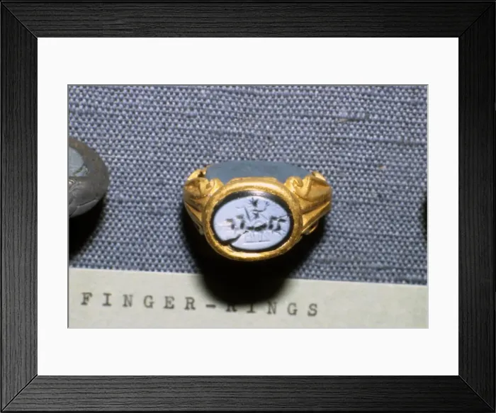 Framed Print : Roman Finger-Ring with Helios driving a four-horse chariot, c3rd century Framed Print : Roman Finger-Ring with Helios driving a four-horse chariot, c3rd century