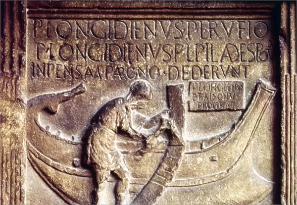 Roman Boat-Builder at work, on stele of Publius Longidienus, c2nd century