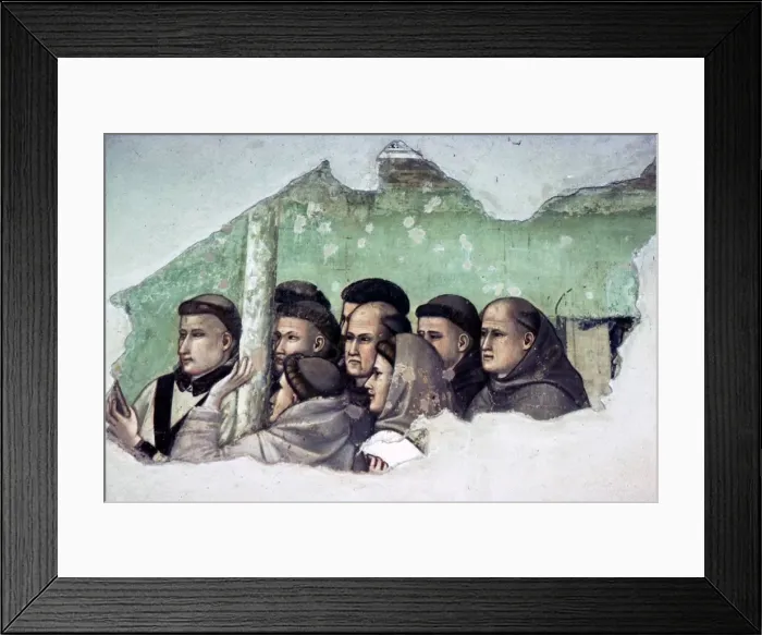 Framed Print : Fresco detail by Giotto of life of St Francis, Santa Croce, Florence, early 14th century Framed Print : Fresco detail by Giotto of life of St Francis, Santa Croce, Florence, early 14th century