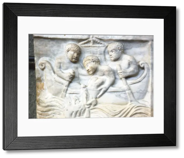 Framed Print : Jonah and the Whale, early Christian Sarcophagus, Roman Marble, 4th century Framed Print : Jonah and the Whale, early Christian Sarcophagus, Roman Marble, 4th century