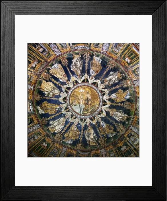 Framed Print : Dome Mosaic in Orthodox Baptistry, Ravenna, Italy, 5th century Framed Print : Dome Mosaic in Orthodox Baptistry, Ravenna, Italy, 5th century