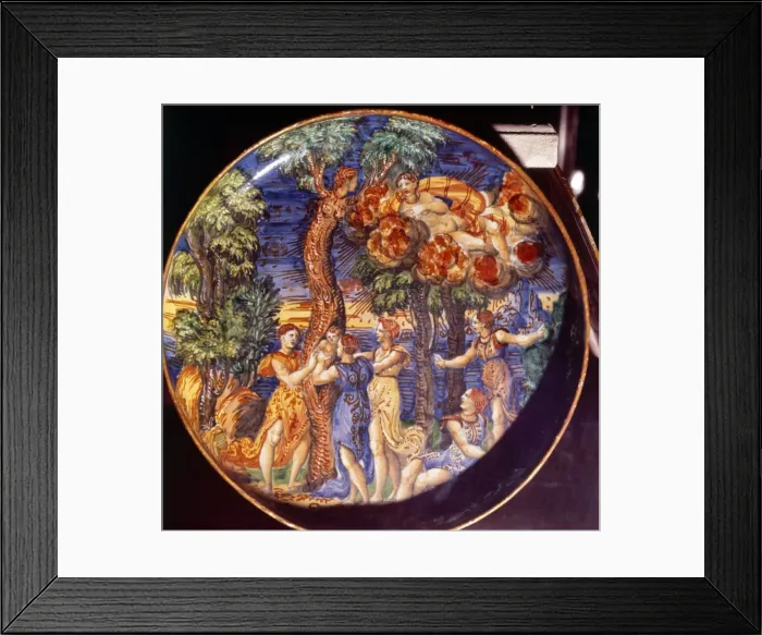 Framed Print : Birth of Adonis, Ovid: Metamorpheses X, Italian Earthenware Dish, 1541. Artist: Francesco Durantino Framed Print : Birth of Adonis, Ovid: Metamorpheses X, Italian Earthenware Dish, 1541. Artist: Francesco Durantino
