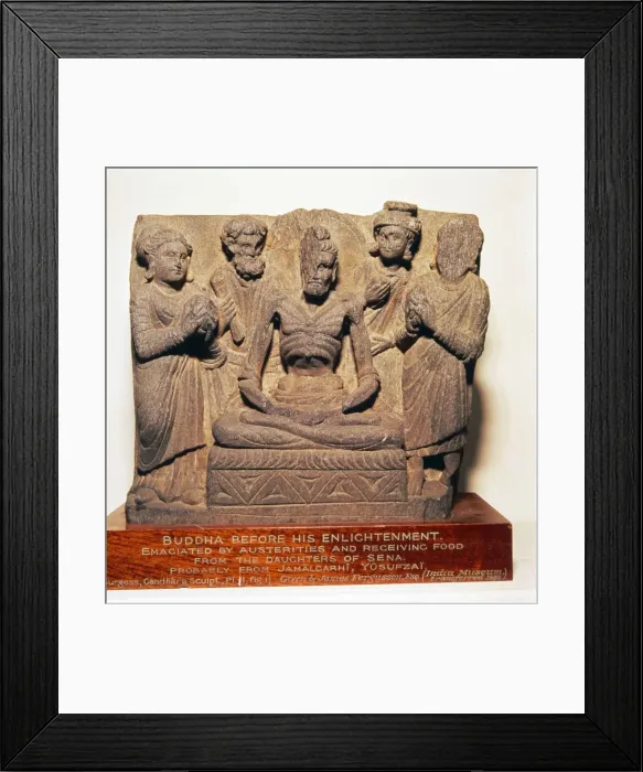 Framed Print : Buddha with daughters of Sena, Gandhara Style, c2nd-3rd century Framed Print : Buddha with daughters of Sena, Gandhara Style, c2nd-3rd century