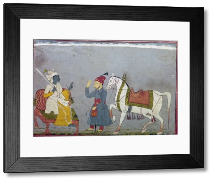 Framed Print : Vishnu in his 10th Incarnation as the White Houre Kalki, 1710-1720 Framed Print : Vishnu in his 10th Incarnation as the White Houre Kalki, 1710-1720