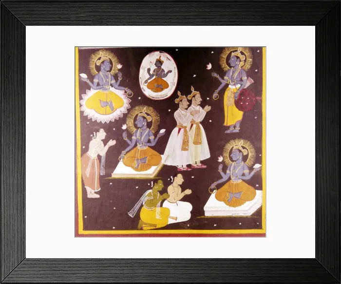 Framed Print : Vishnu worshipped in Five Manifestations, c1690 Framed Print : Vishnu worshipped in Five Manifestations, c1690