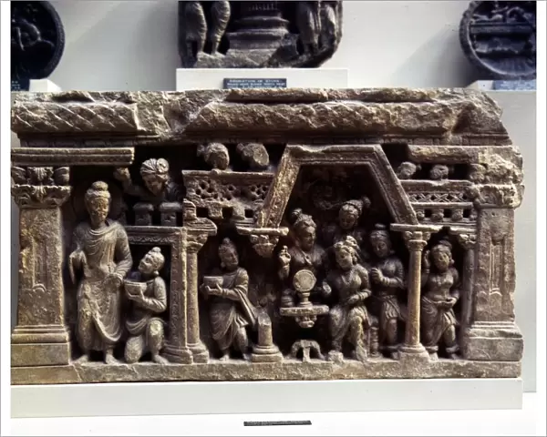 The Conversion of Sundarananda. Relief from Afghanistan, 2nd century