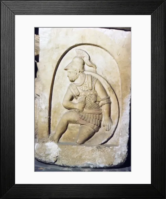 Framed Print : Etruscan Soldier wearing early Chain Mail, Sarcophagus, Chiusi, c3rd century BC-2nd Century BC Framed Print : Etruscan Soldier wearing early Chain Mail, Sarcophagus, Chiusi, c3rd century BC-2nd Century BC
