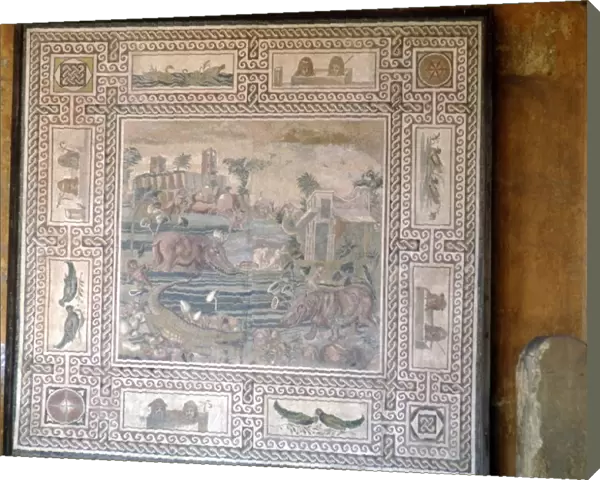 Rome Mosaic of Animals drinking, c3rd-5th century