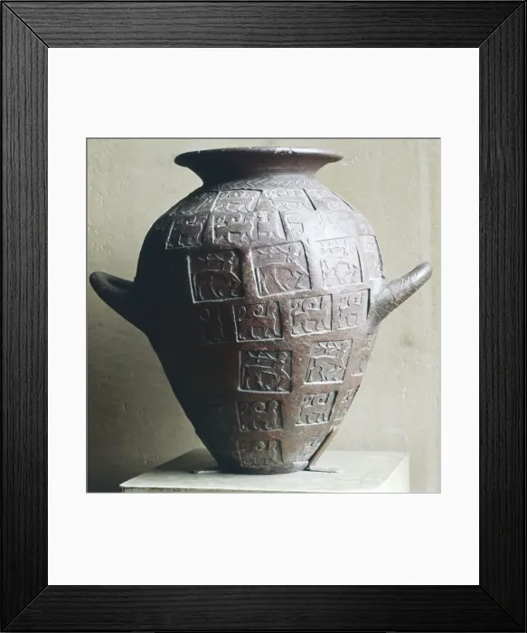 Framed Print : Etruscan Jar stamped with Centaurs and winged lions, 6th century BC Framed Print : Etruscan Jar stamped with Centaurs and winged lions, 6th century BC