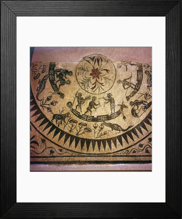 Framed Print : Nilotic Mosaic, Pygmies. Rome, 2nd century Framed Print : Nilotic Mosaic, Pygmies. Rome, 2nd century