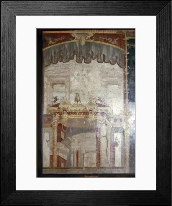 Framed Print : Architectural Fresco, Pompeii, c1st century Framed Print : Architectural Fresco, Pompeii, c1st century