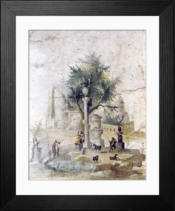 Framed Print : Roman wall painting from villa of Agriopa Posthumus, near Pompeii, c1st century Framed Print : Roman wall painting from villa of Agriopa Posthumus, near Pompeii, c1st century